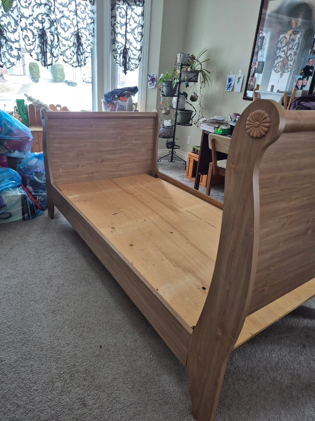 Wooden Sleigh Bed Frame