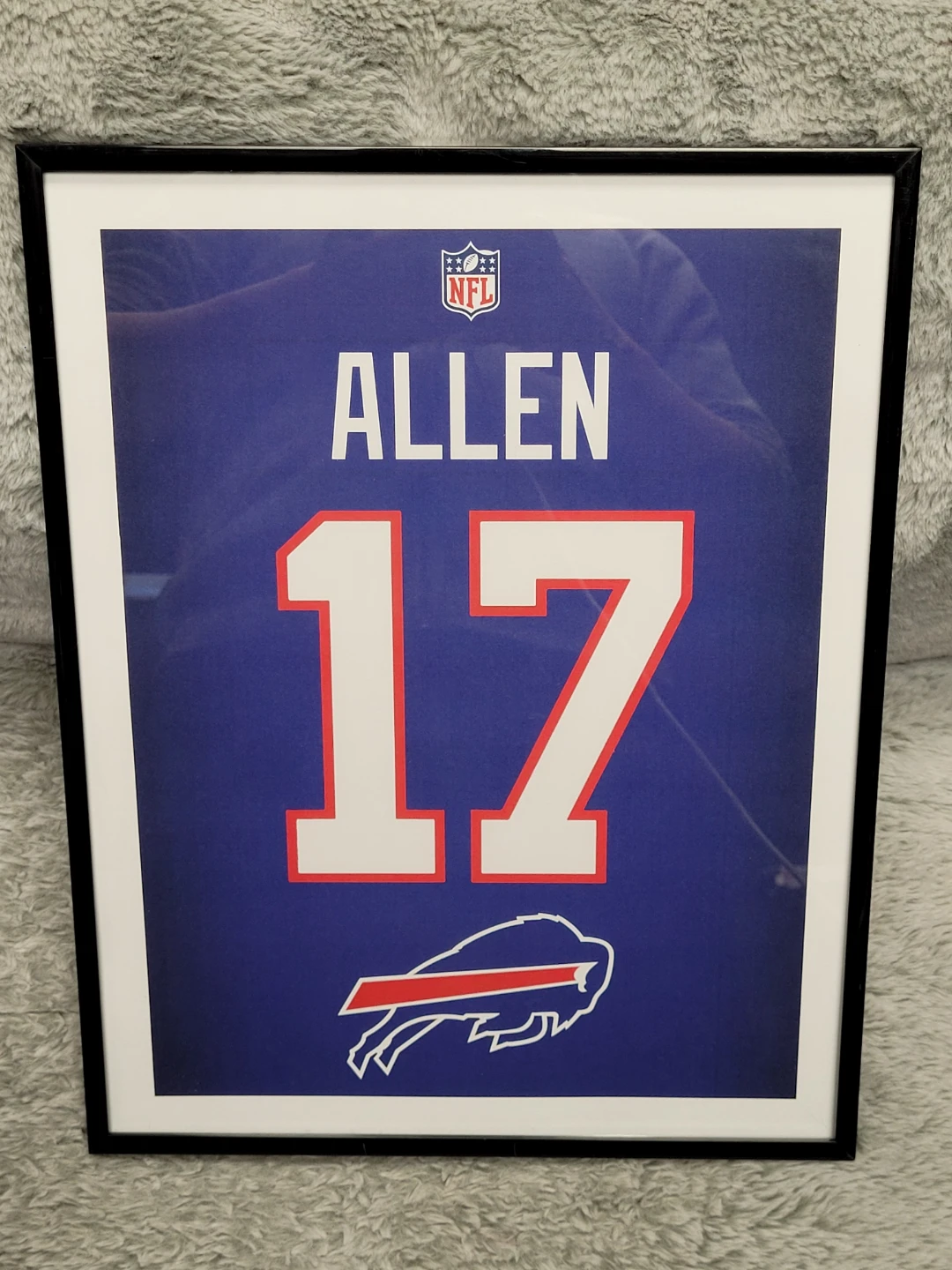 Framed Josh Allen #17 Buffalo Bills Jersey Art( frame 14x12