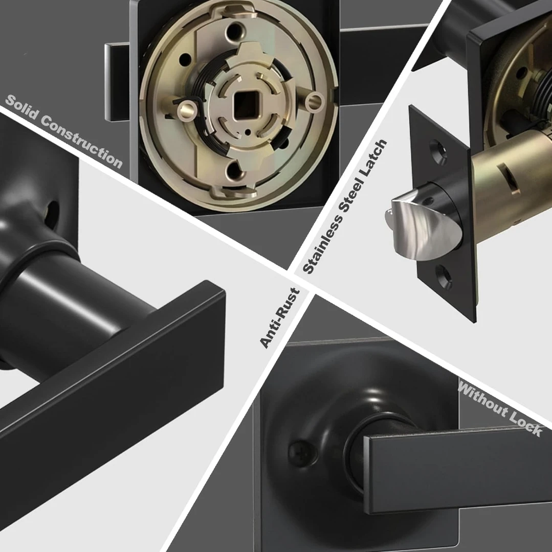 Voraus Matte Black Door Handle - 6 Pack Passage Levers - photo 5