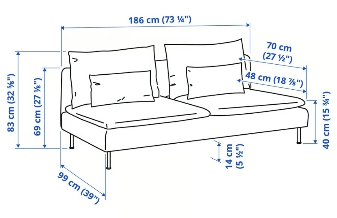 IKEA SÖDERHAMN sofa with Pillows - photo 4