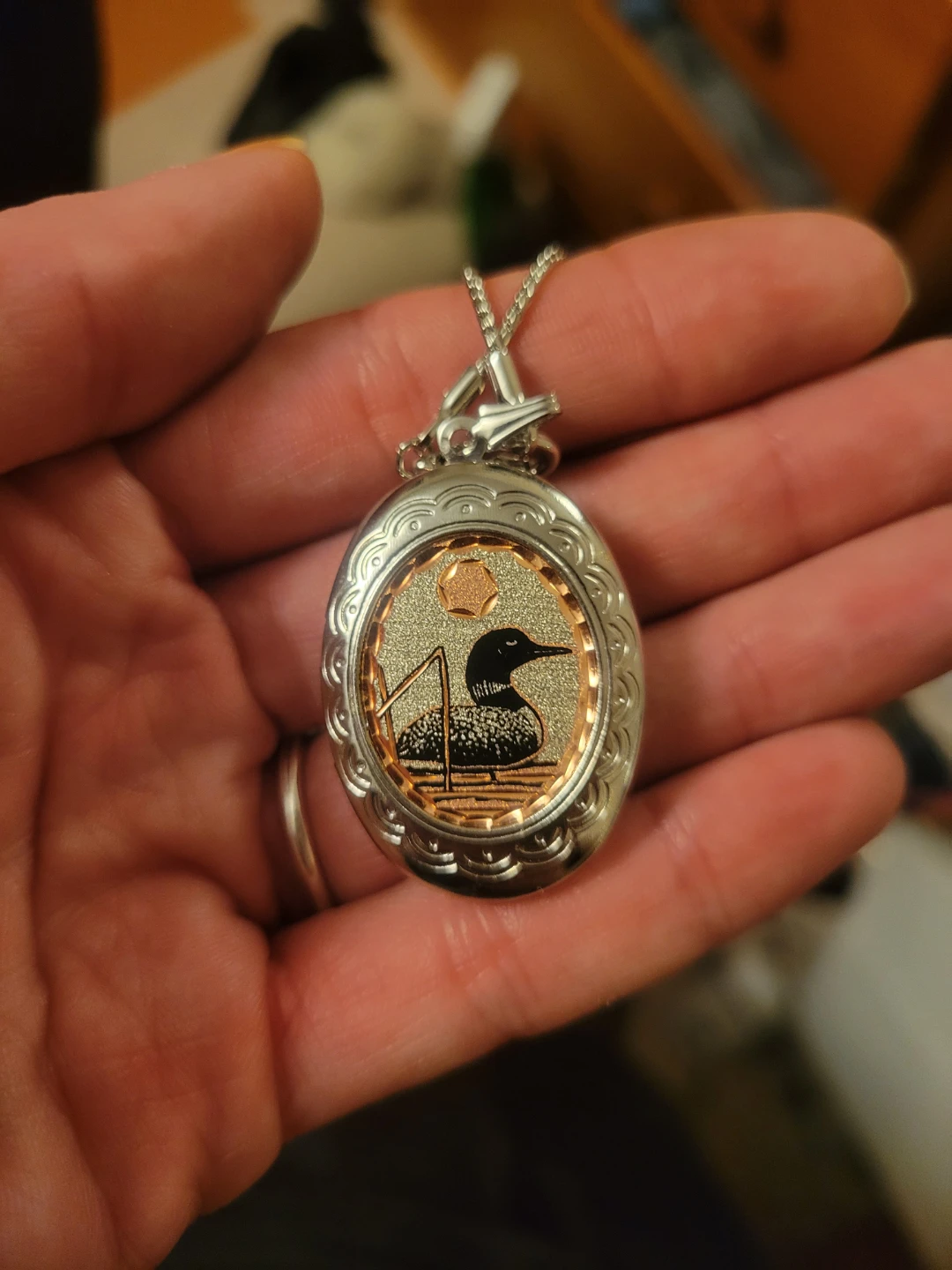 Loon pendant necklace