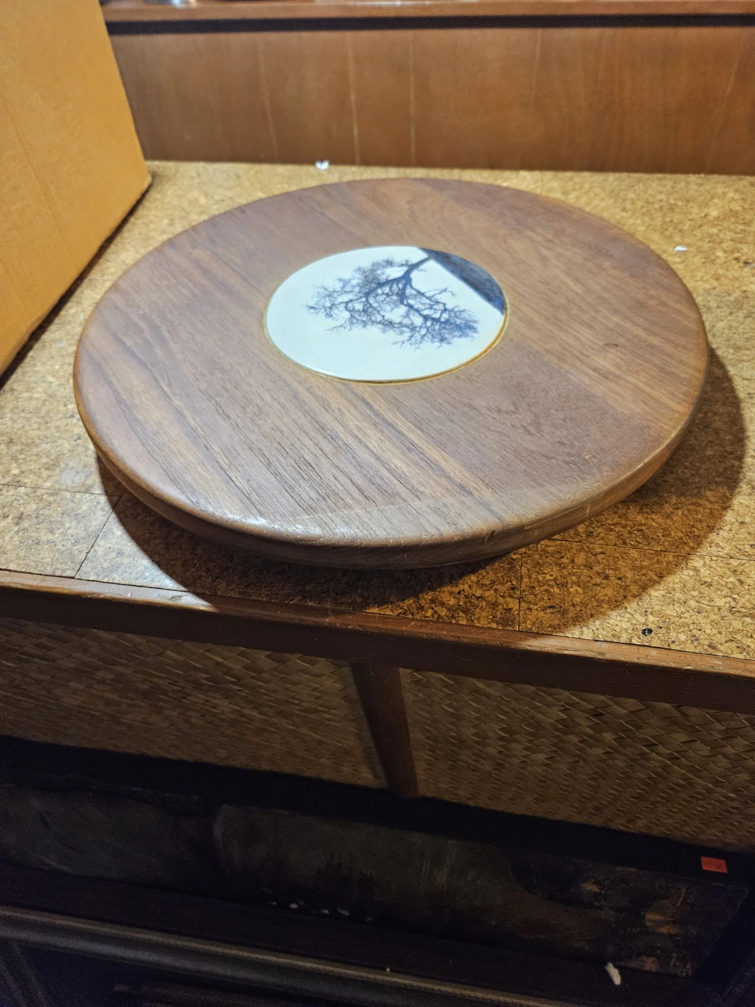 Wooden Lazy Susan with Tree Design - photo 2
