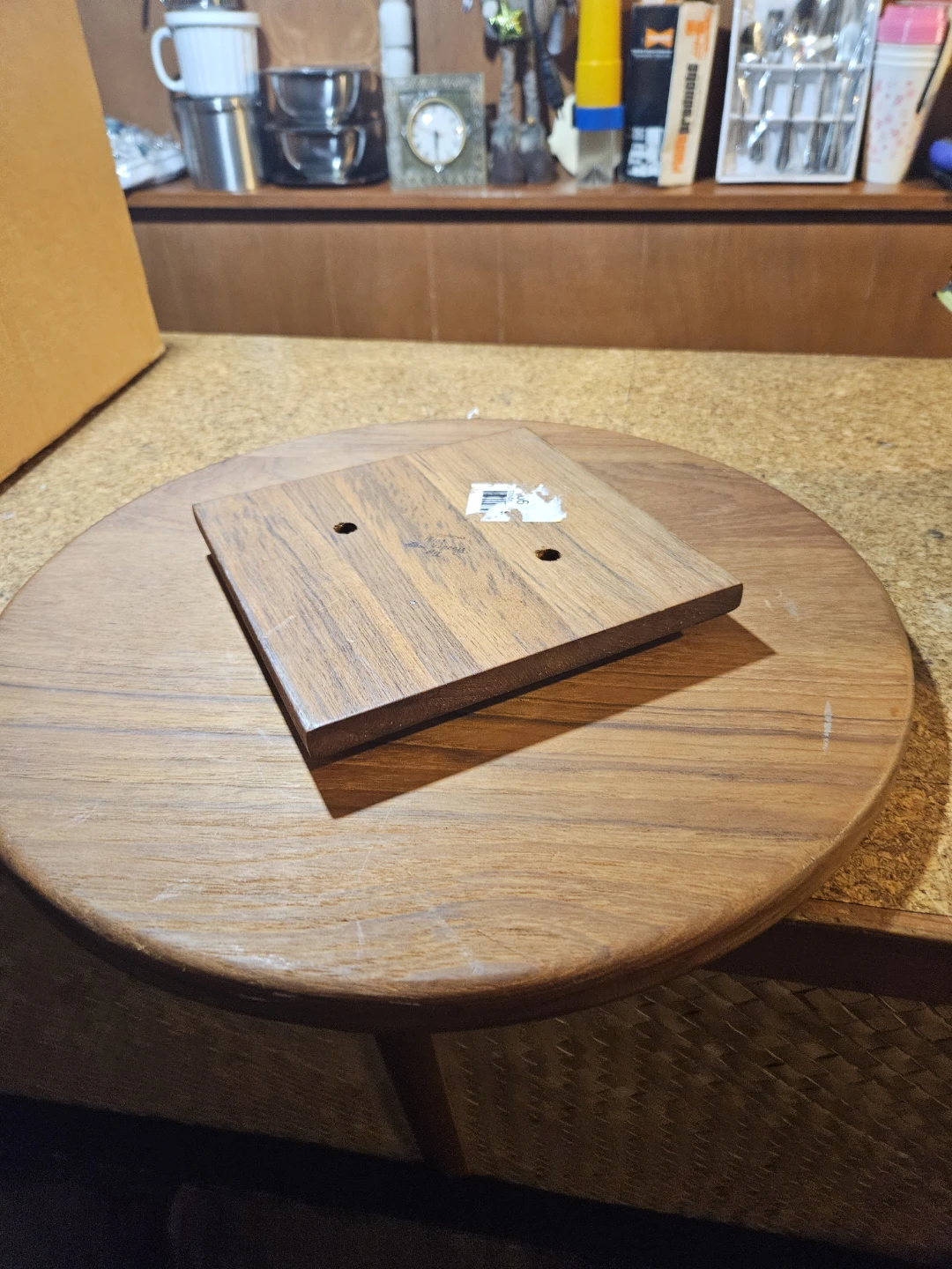 Wooden Lazy Susan with Tree Design - photo 3