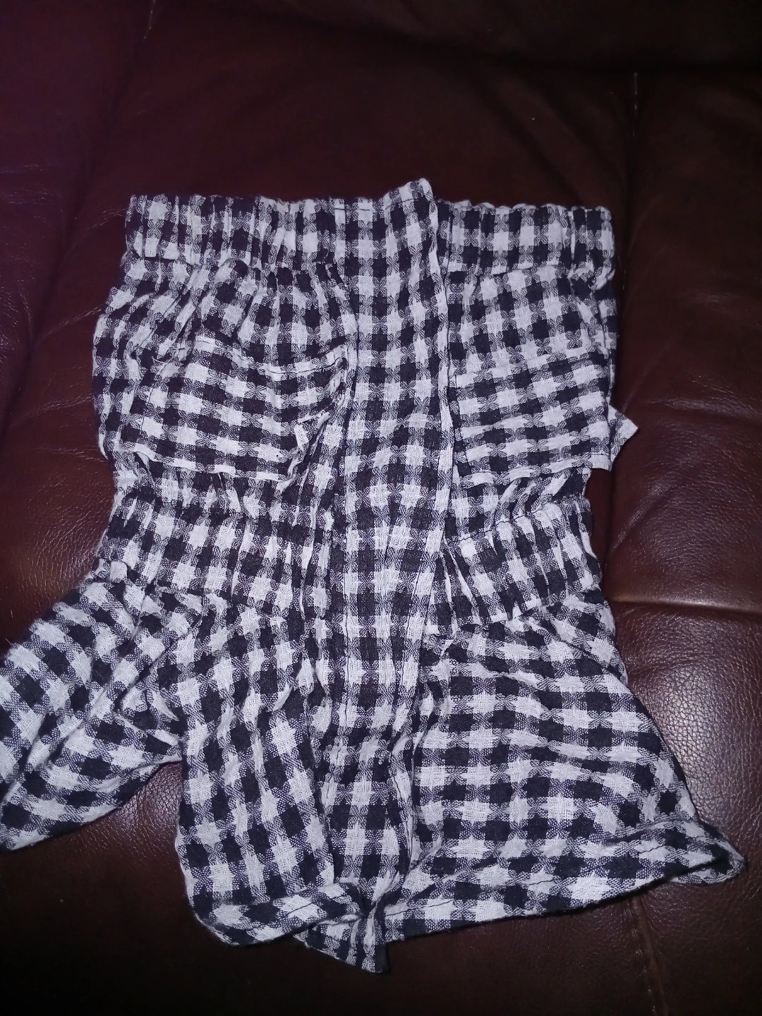 Black and White Gingham Romper