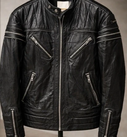 Diesel Black Leather Biker Jacket