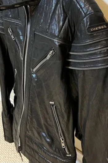 Diesel Black Leather Biker Jacket - photo 2