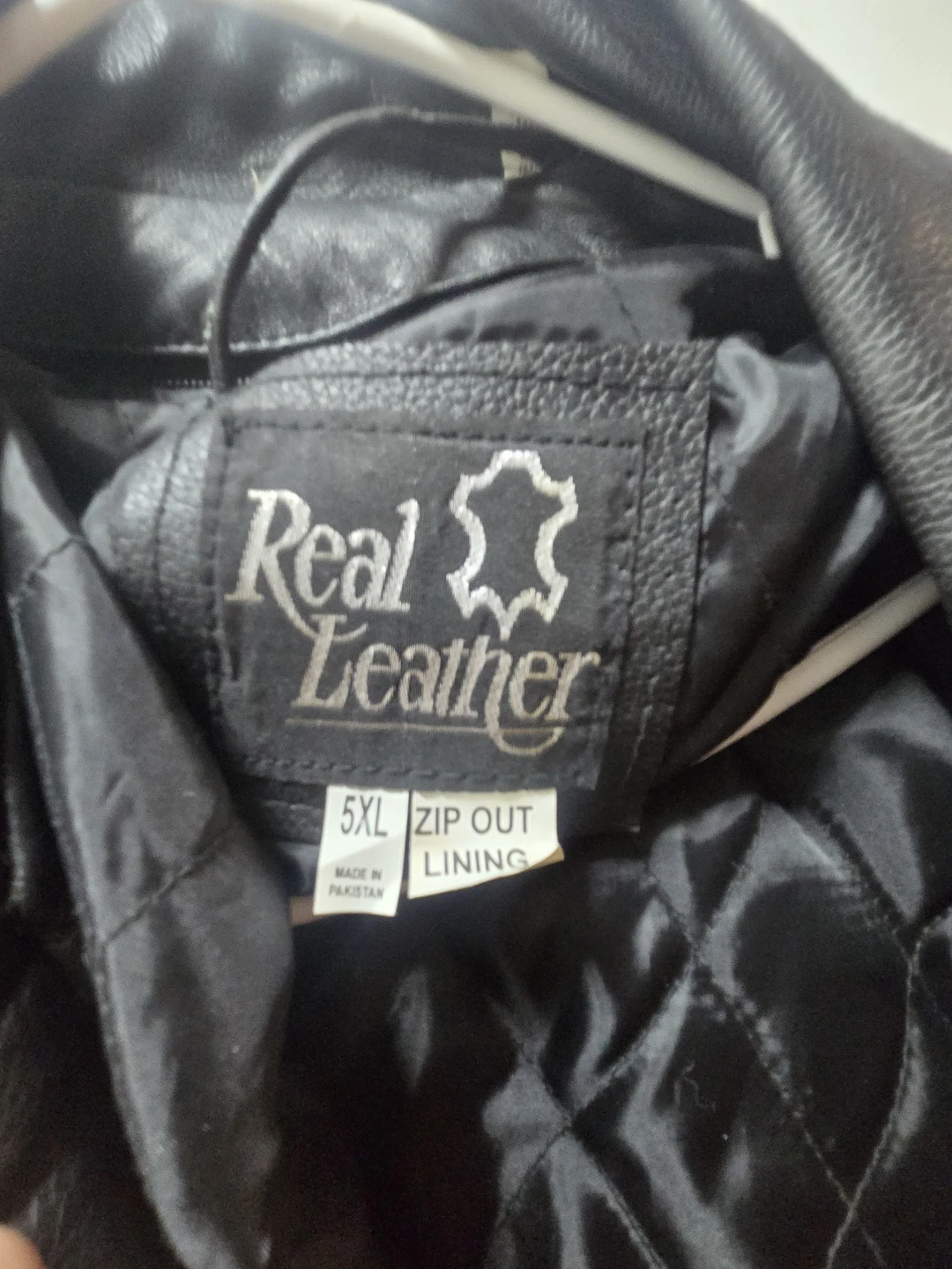 Black Leather Motorcycle Jacket - 5XL - photo 2