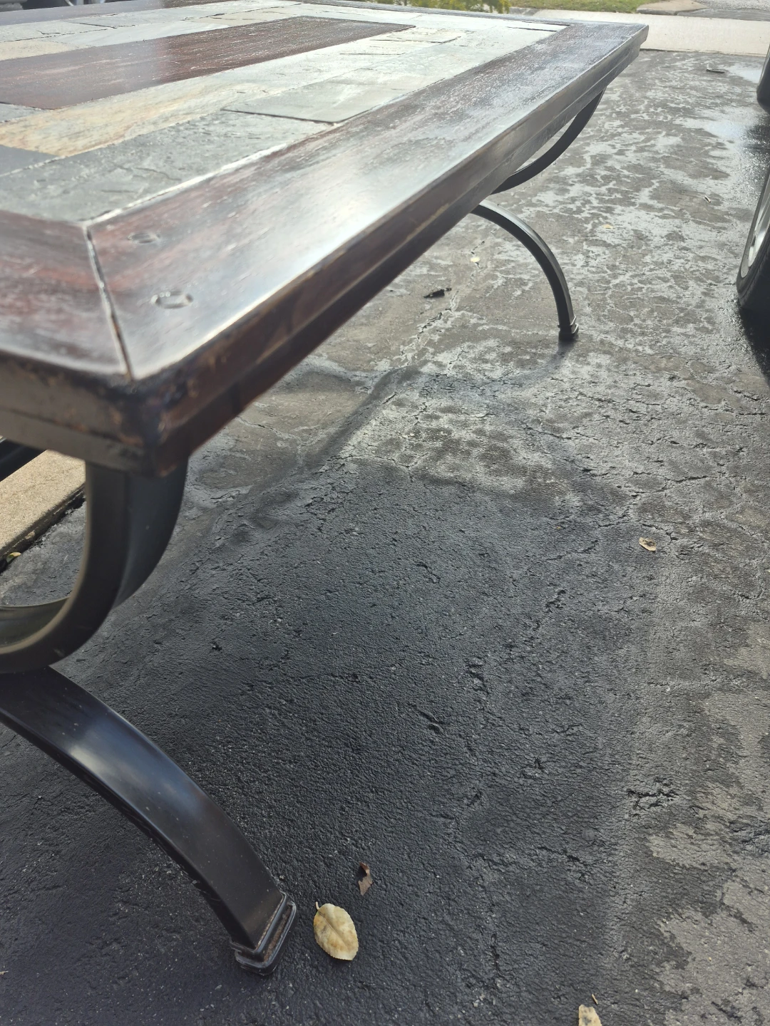 Beautiful Wooden and Slate Coffee Table - photo 4