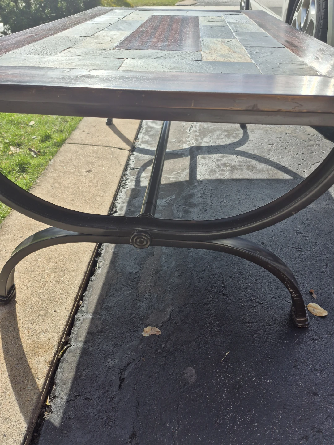 Beautiful Wooden and Slate Coffee Table - photo 5