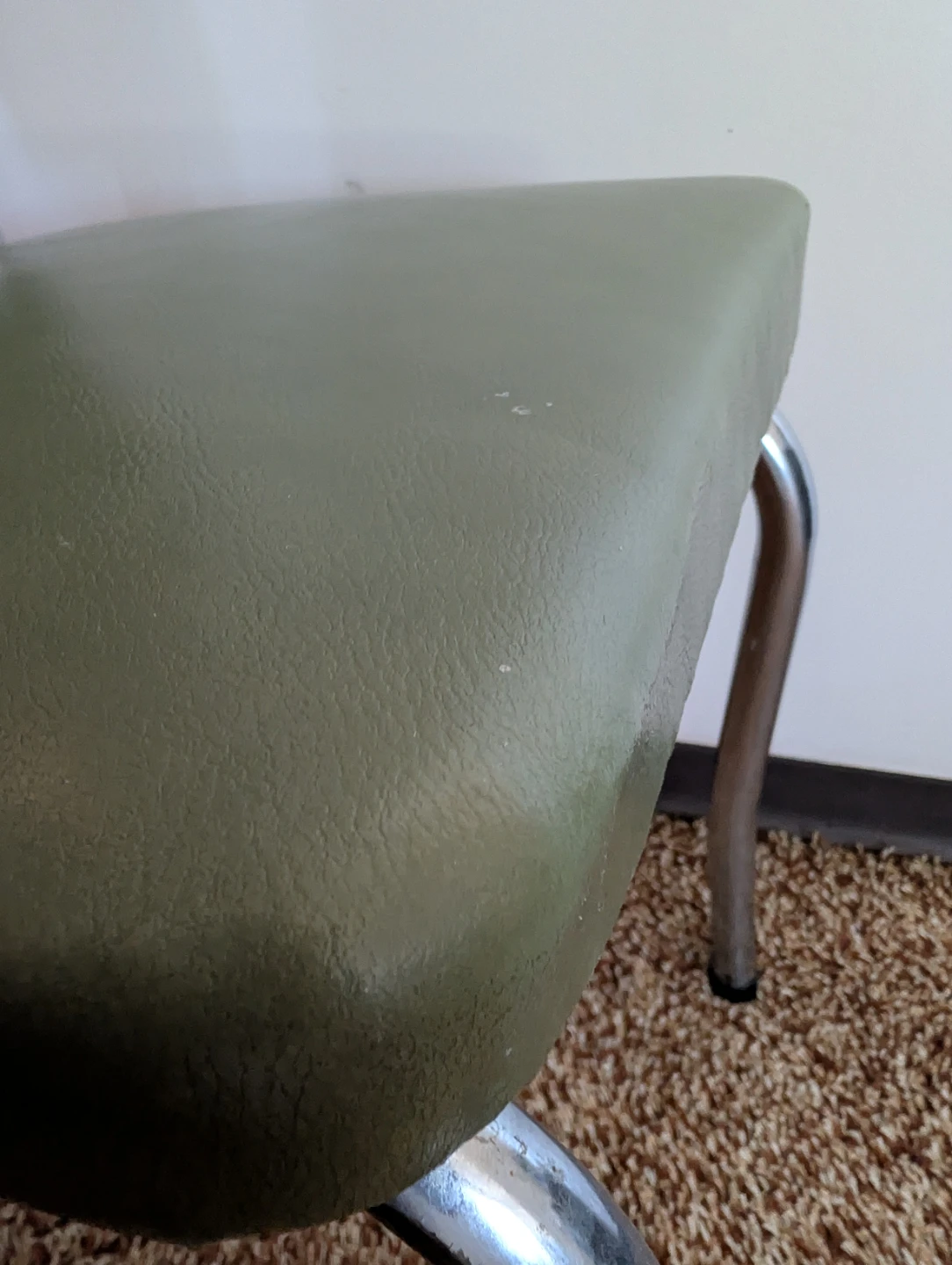 4 Vintage Green Vinyl Dining Chair (like new) - photo 5