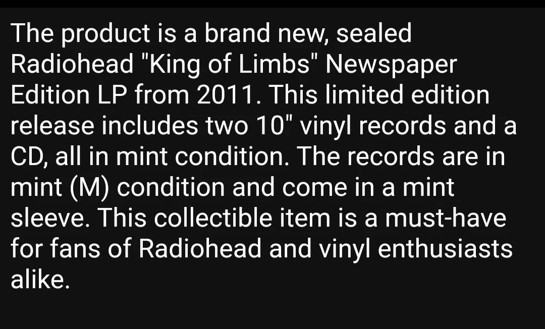 Radiohead The King of Limbs Newspaper Edition LP Vinyl CD 2011 - photo 3