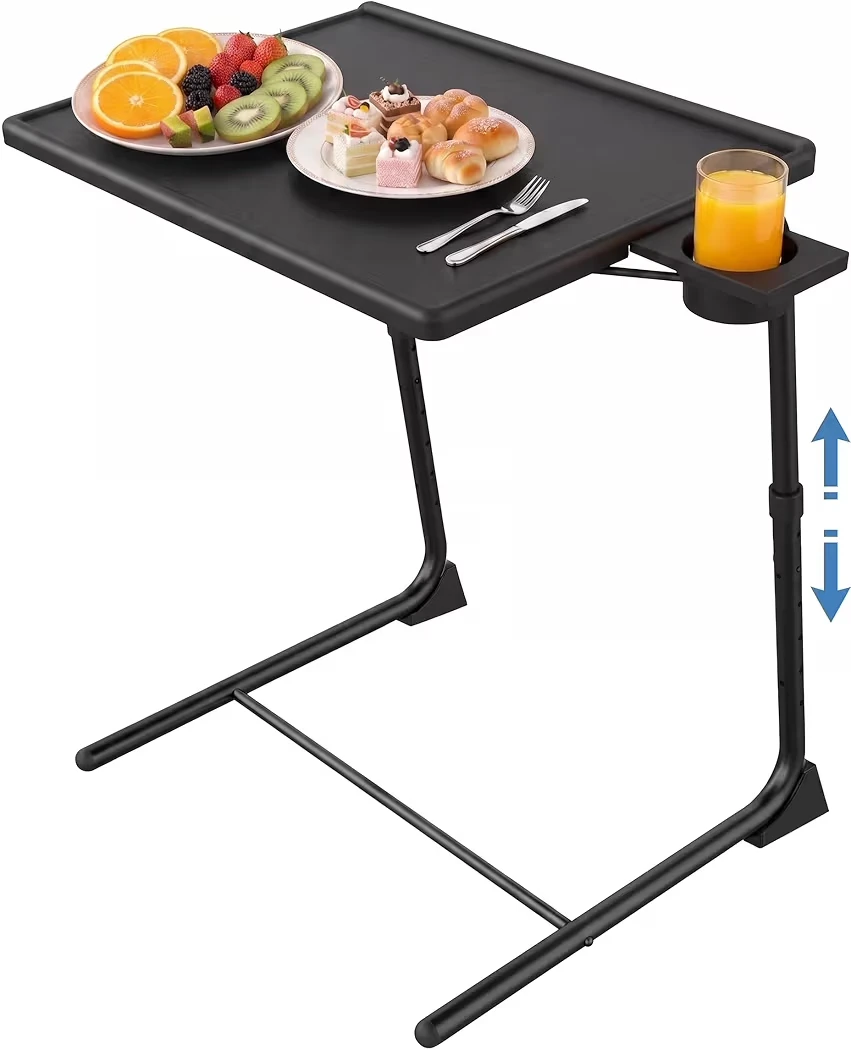 Adjustable Tray Table with Cup Holder