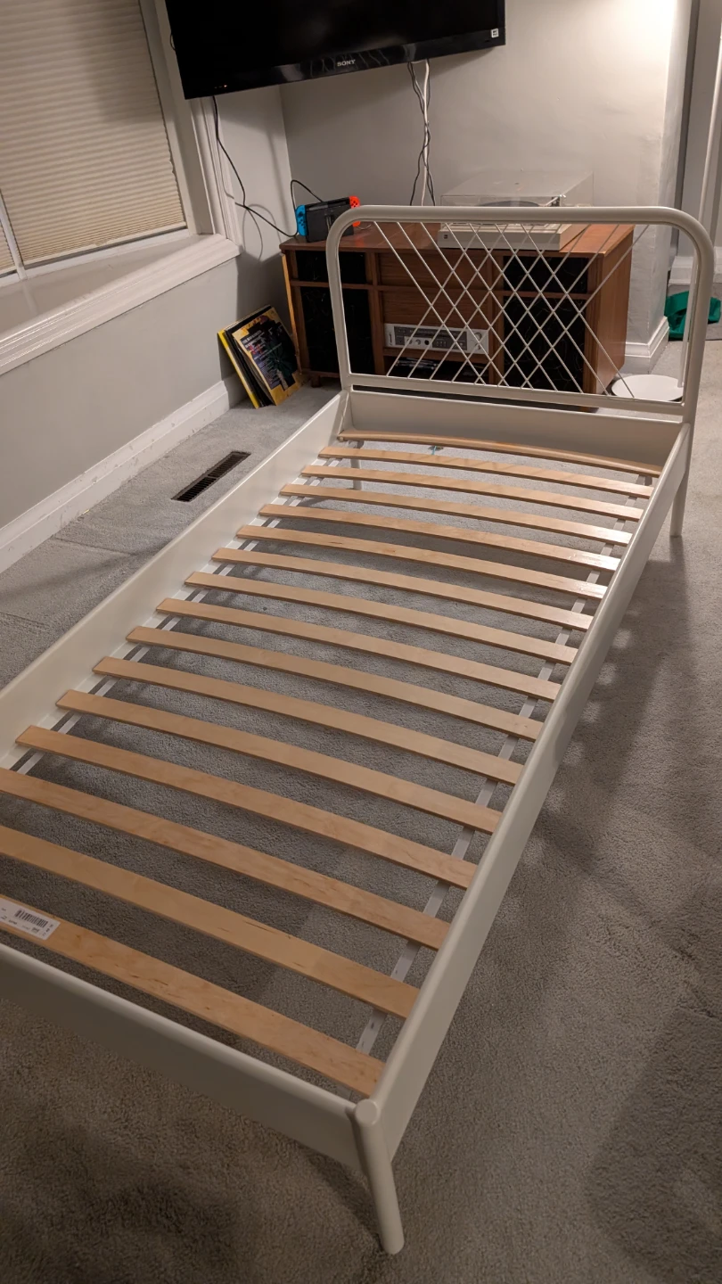 IKEA NESTTUN Twin Bed Frame with LURÖY Slatted Bed Base