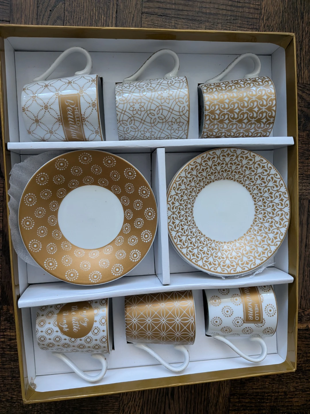 CoffeeMANIA Set of 6 Espresso Cups and Saucers