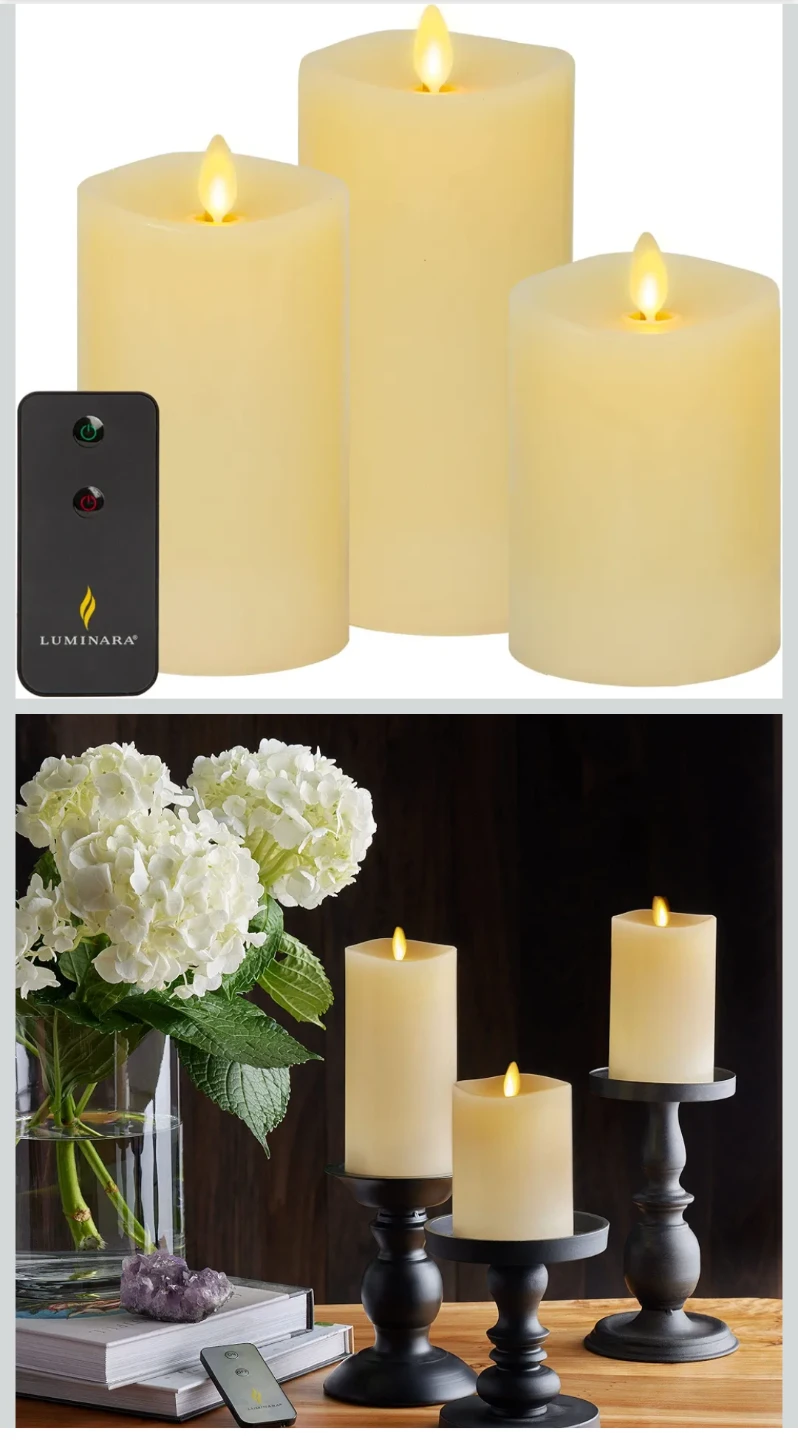 Luminara Flameless LED Pillar Candles with Remote