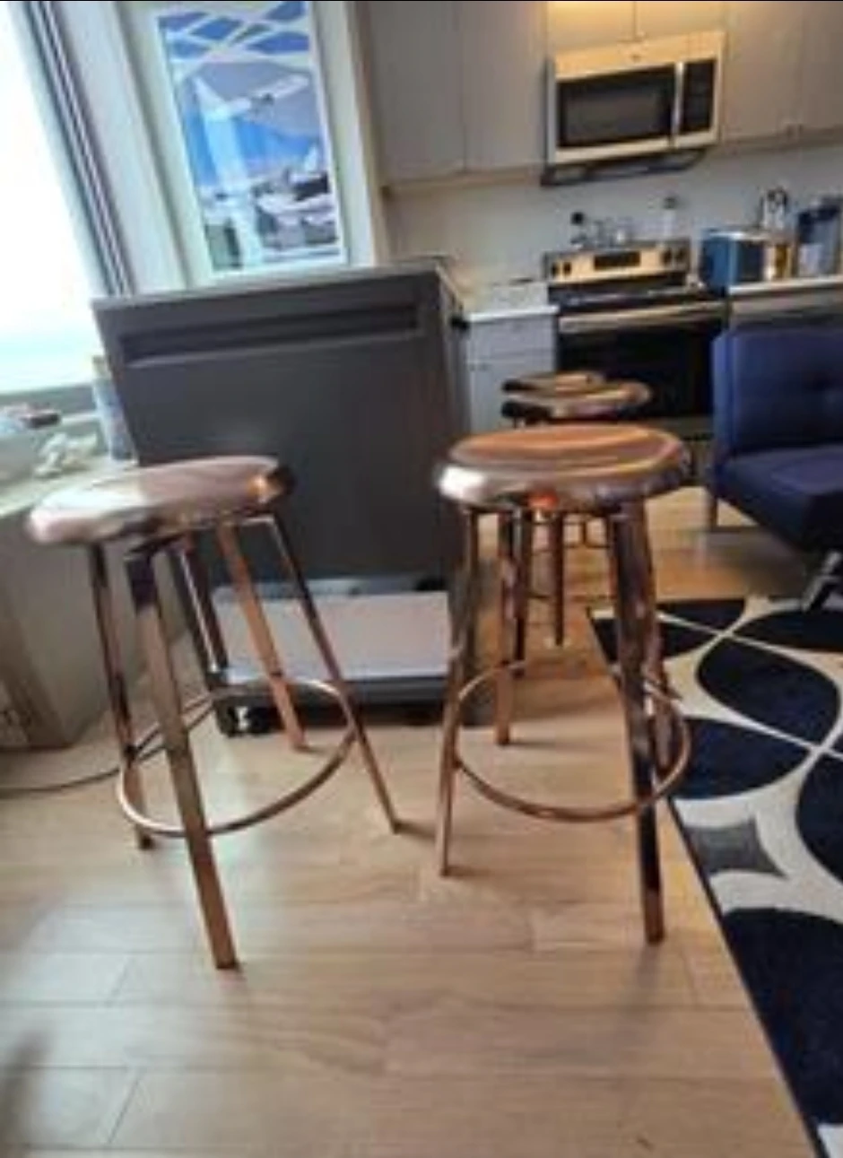 Set of 4 Copper Bar Stools - photo 3