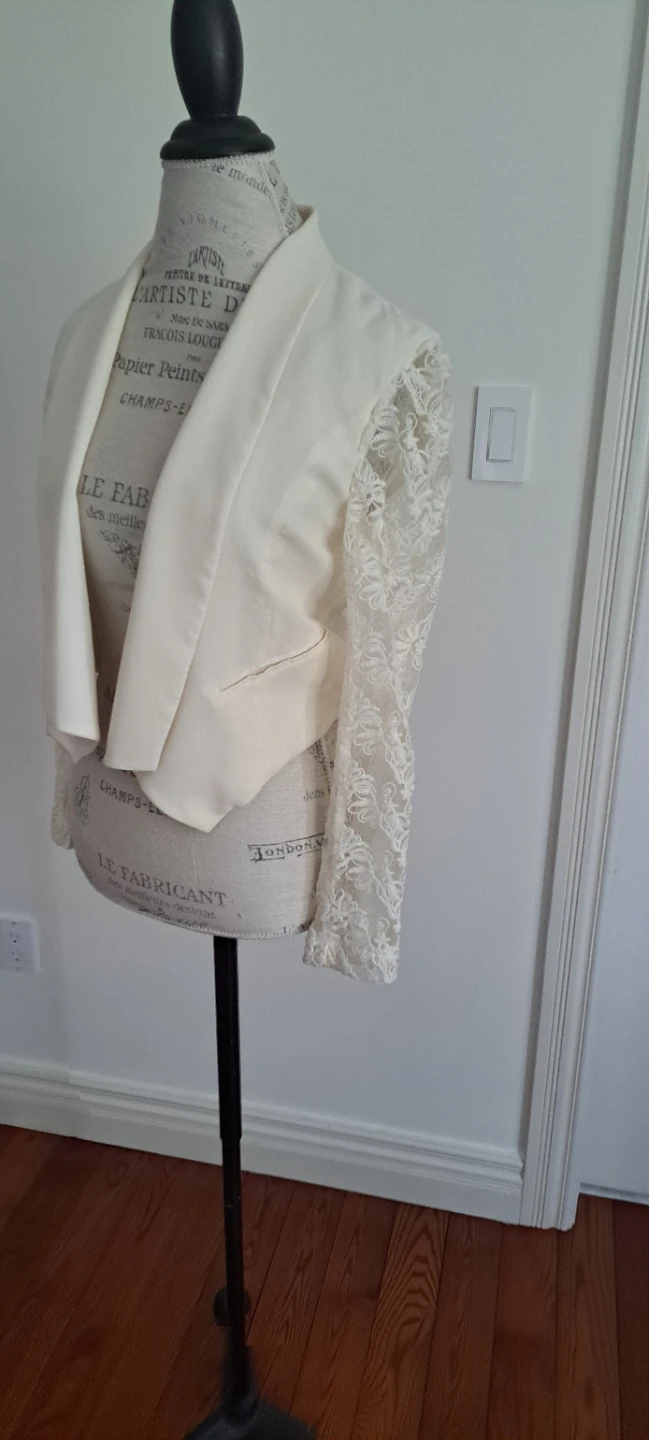 Cropped cream jacket - photo 2