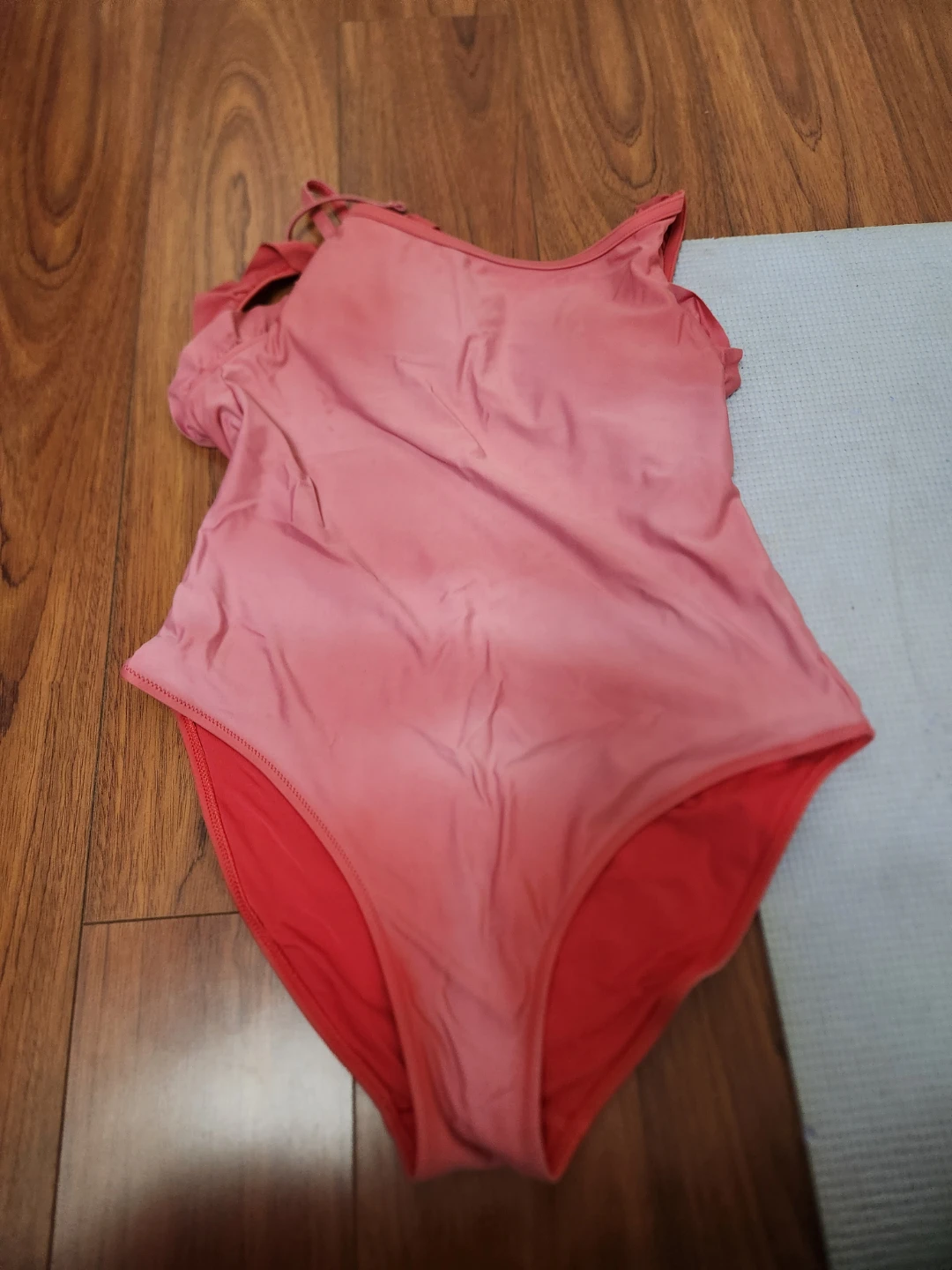 Pink One-Piece Swimsuit with Ruffle Straps - photo 2