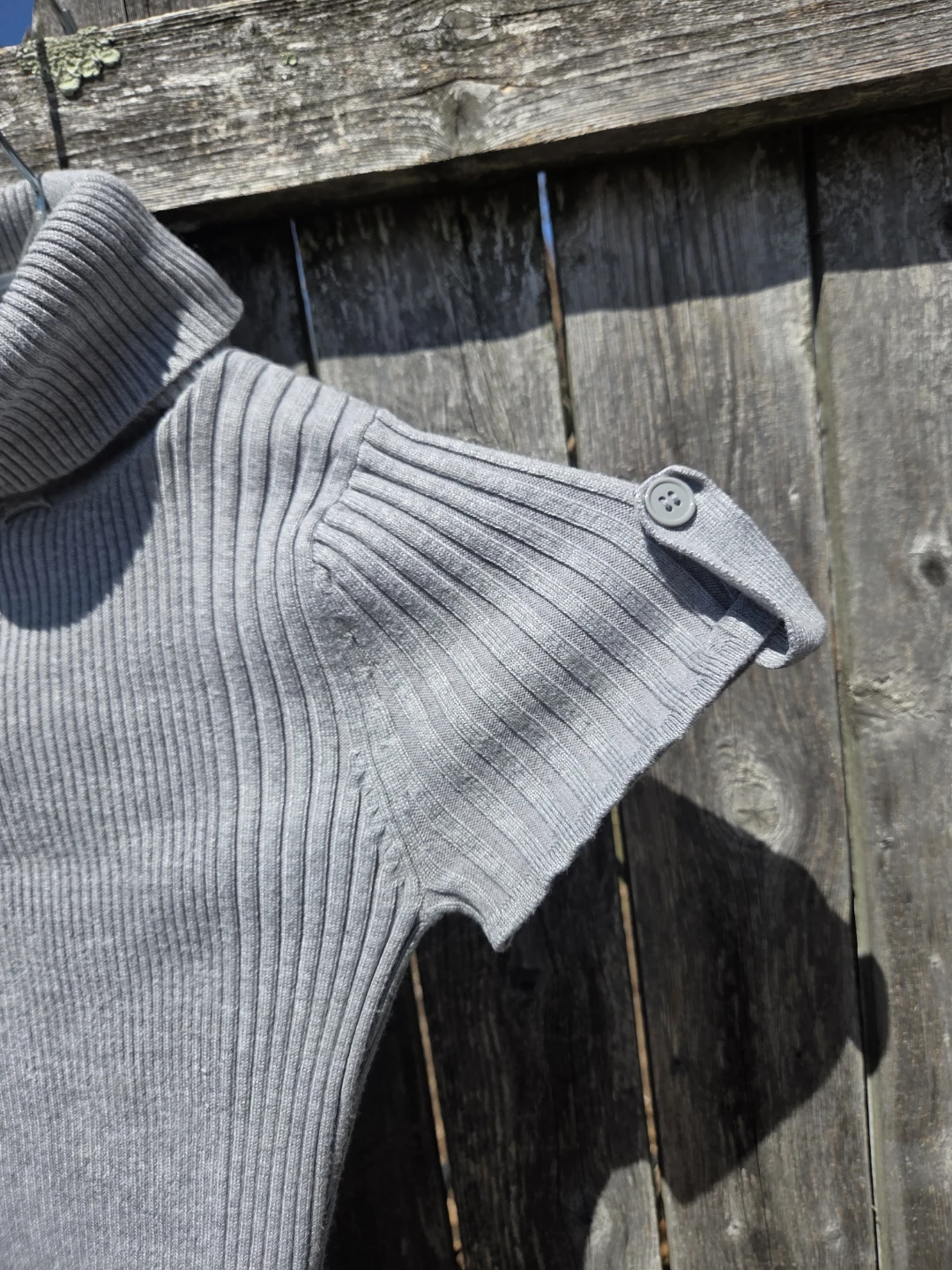 Pink Rose Grey Ribbed Turtleneck Sweater - photo 2