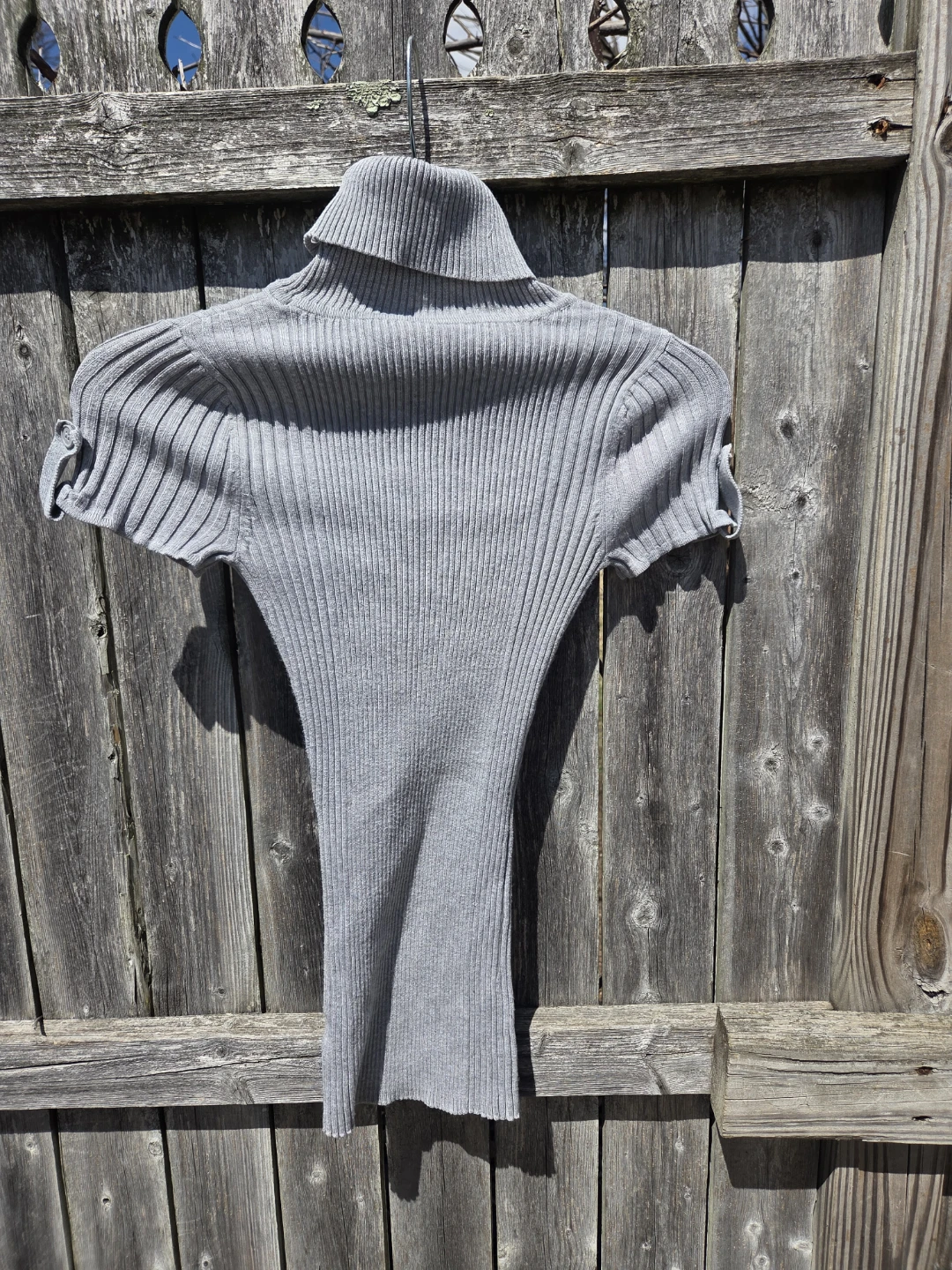 Pink Rose Grey Ribbed Turtleneck Sweater - photo 3