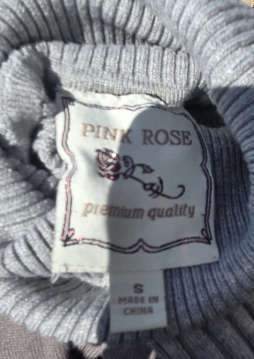Pink Rose Grey Ribbed Turtleneck Sweater - photo 4