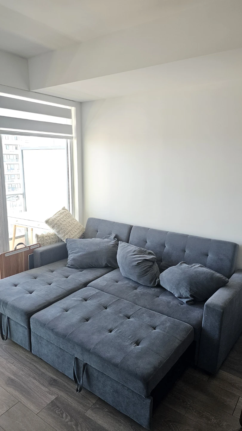 Grey Sectional Sofa Bed with Storage - photo 2