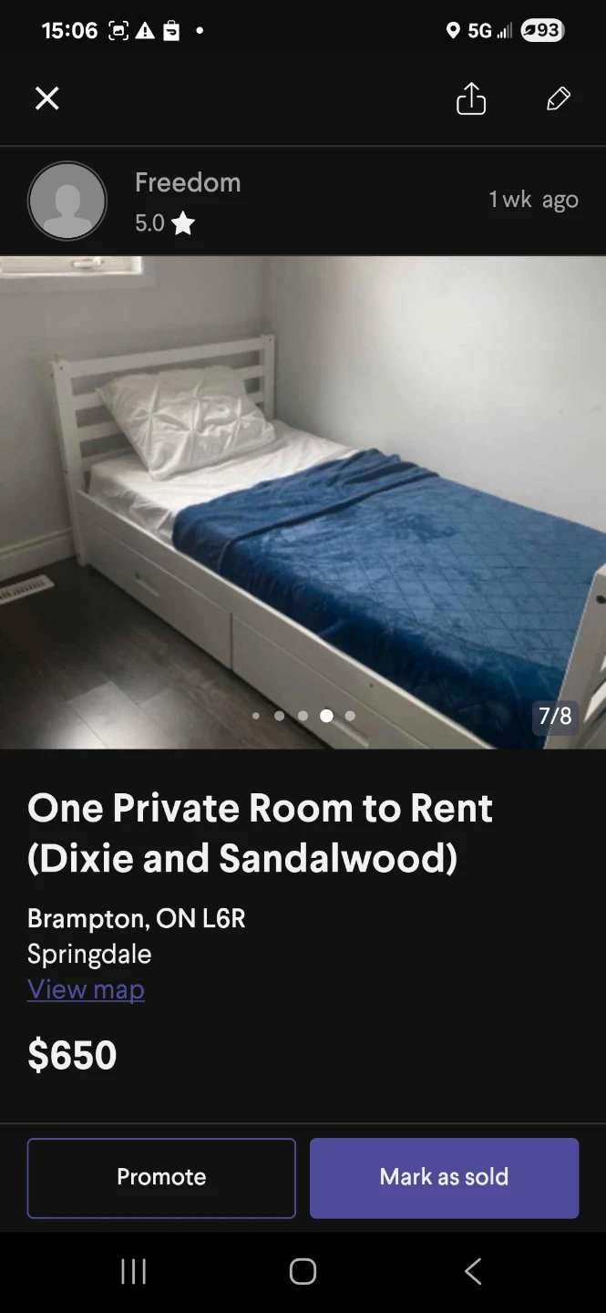 One Furnished Room for Rent in Brampton - photo 3