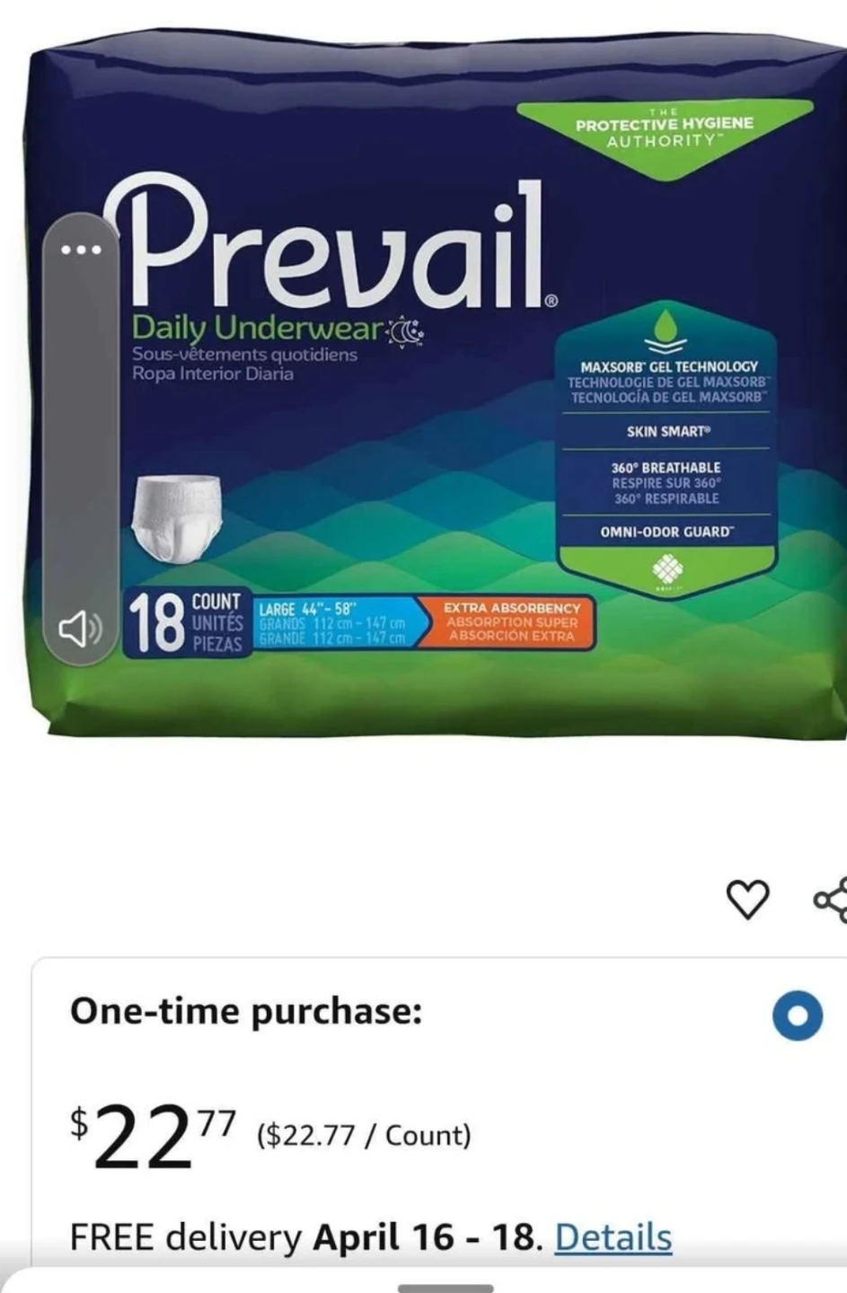 Prevail Daily Underwear - Large (18 Count) - photo 2
