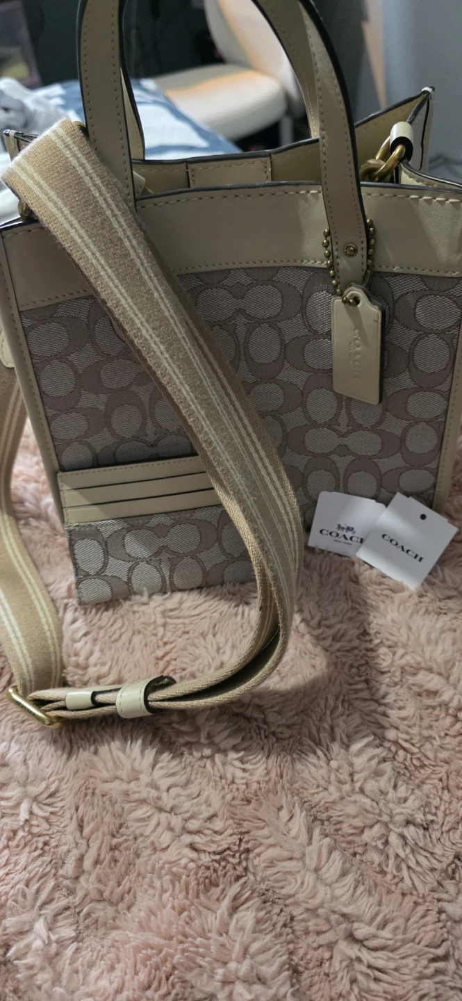 Coach Signature Canvas Bucket Bag with Card Holder
