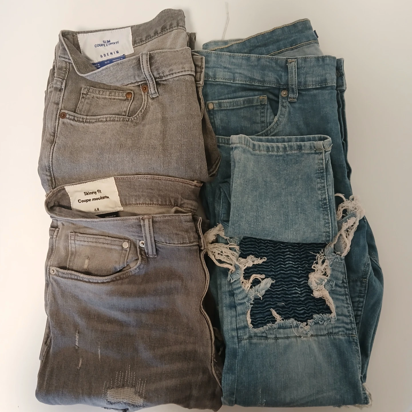 H&M Skinny Fit & Slim Fit Distressed Jeans Bundle