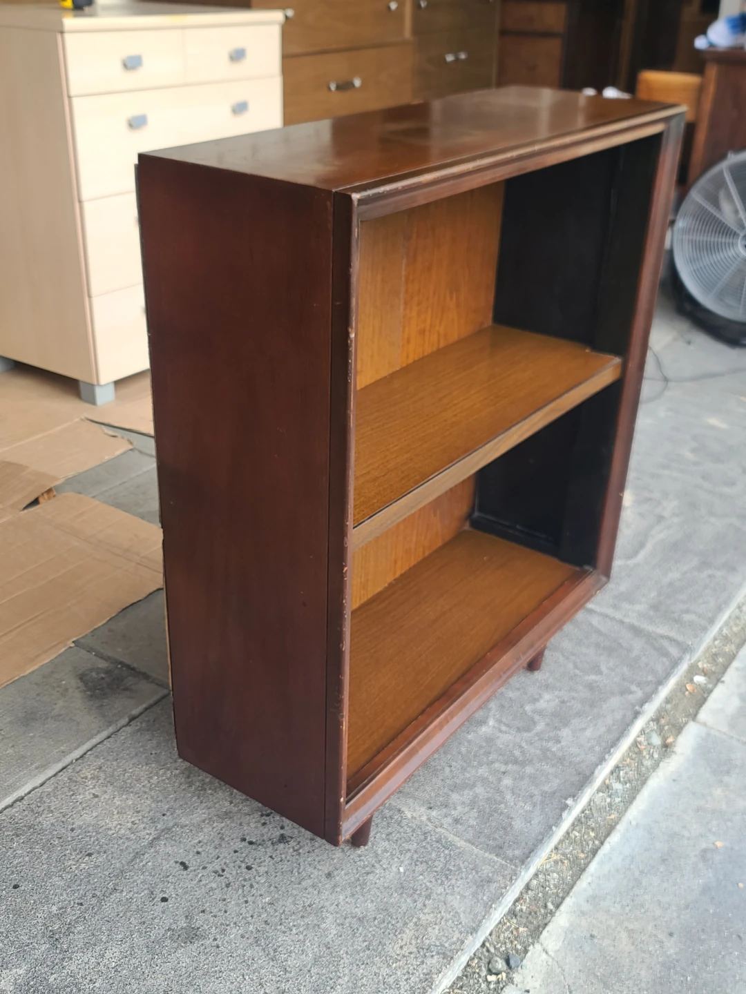 Dark Brown Wood Bookshelf 2-Shelf - photo 2