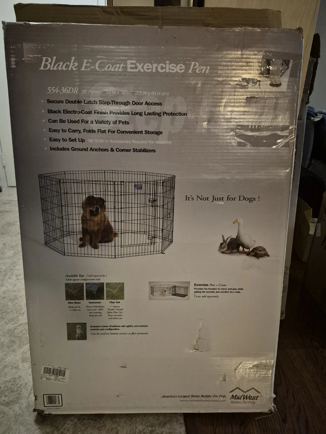 MidWest Black E-Coat Exercise Pen 554-36DR