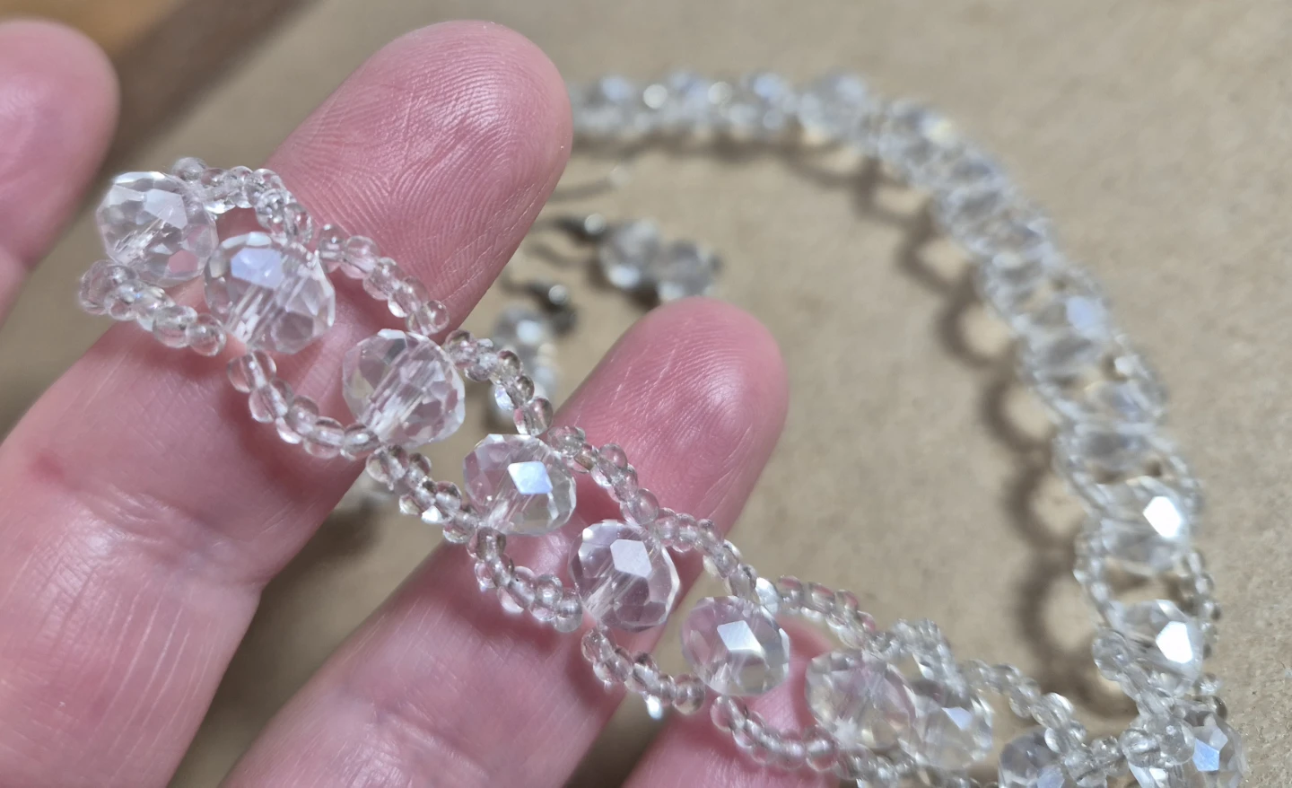 New Clear Crystal Bead Necklace and Earring Set - photo 3