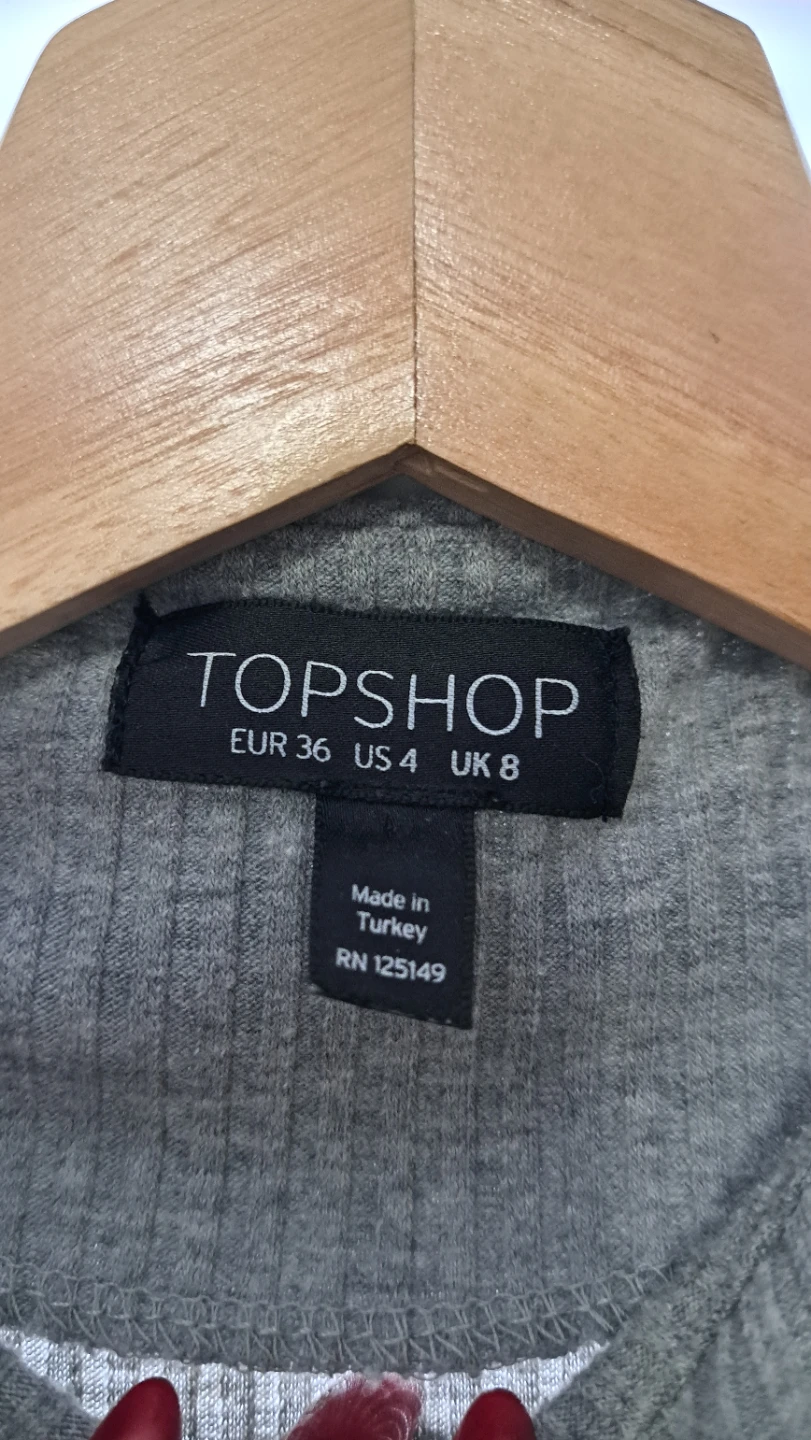 Topshop Grey Ribbed Sleeveless Midi Dress US 4 - photo 2