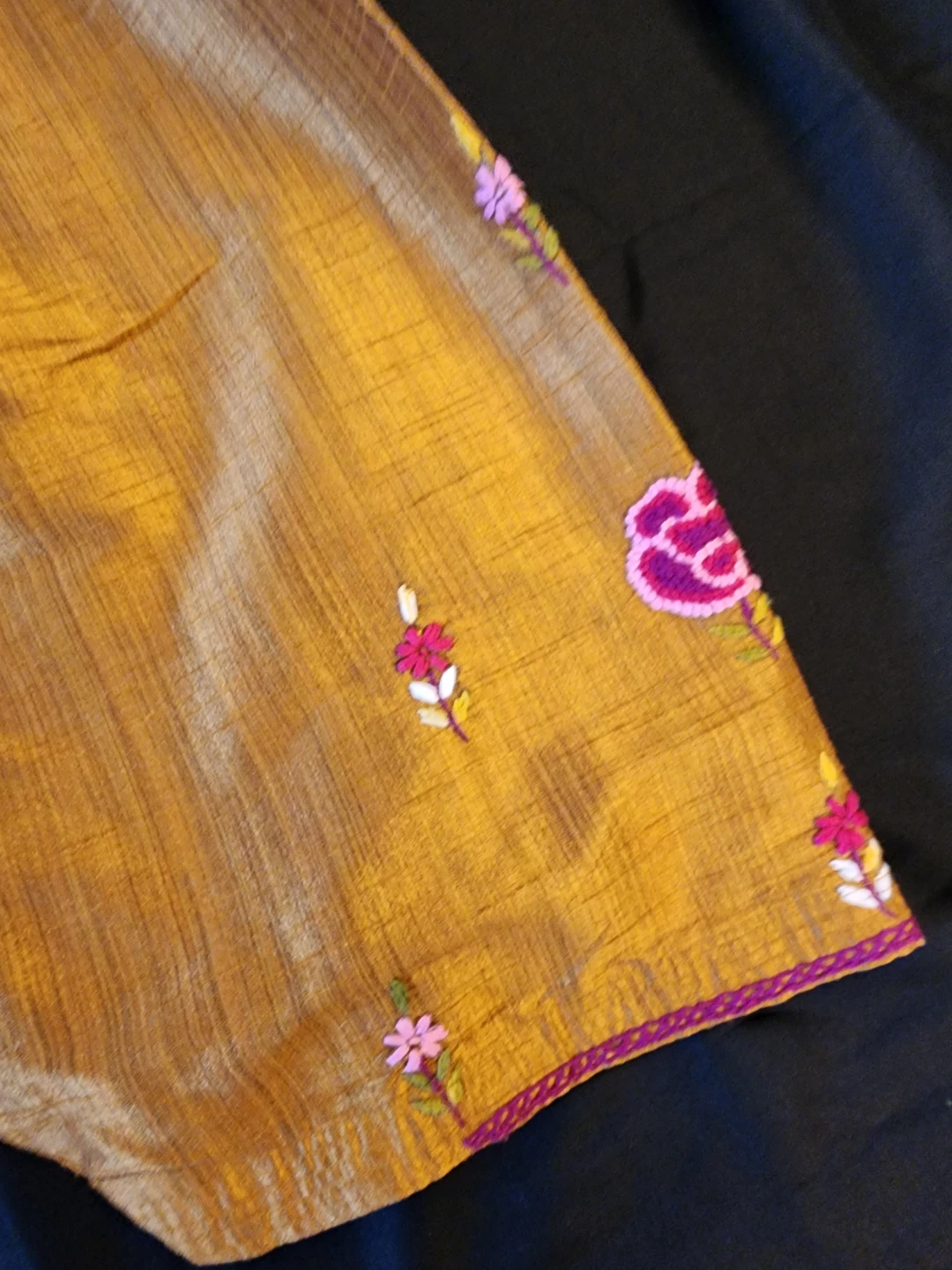 Embroidered Kurti with Pants and Dupatta - Mustard Yellow - photo 4