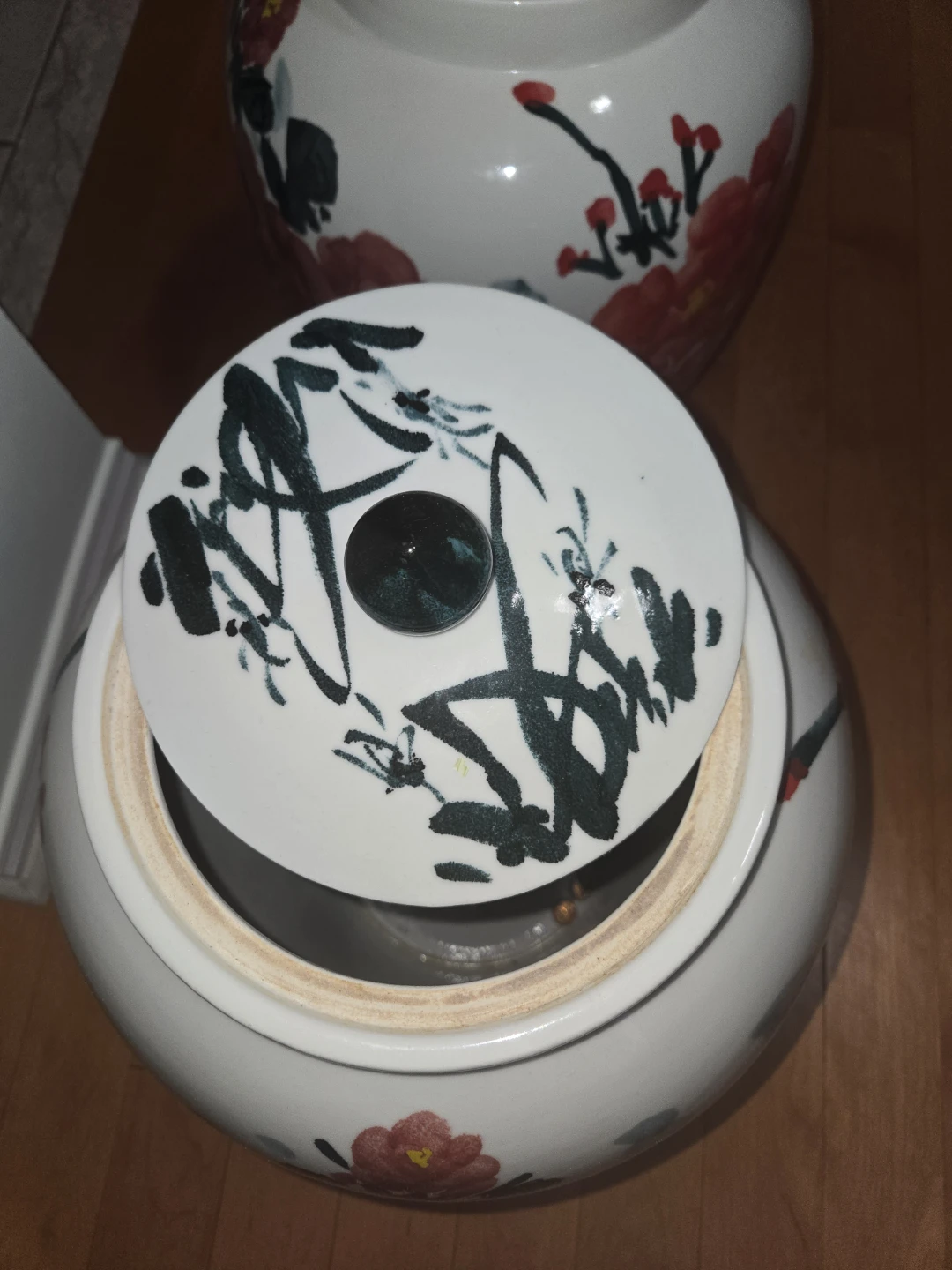 Set of 2 Large Ceramic Ginger Jars with Floral Design - photo 4