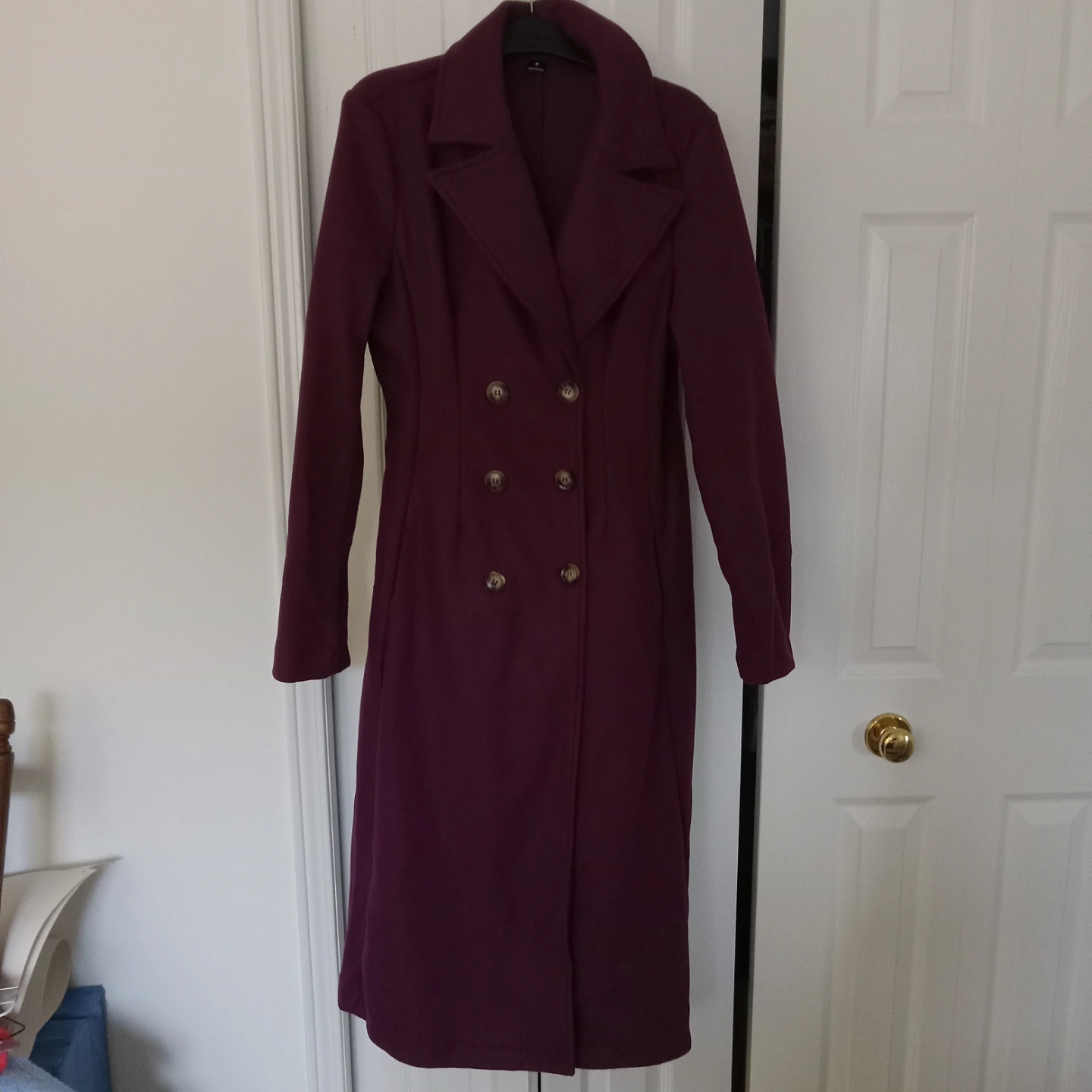 Plum Purple Full Length Top Coat Ladies Medium