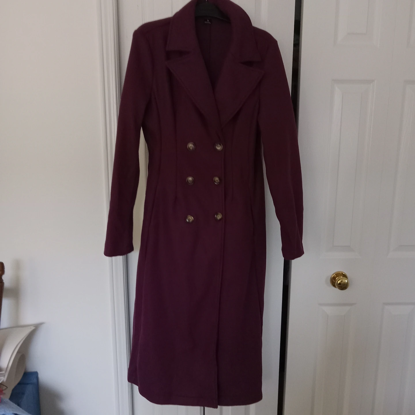 Plum Purple Full Length Top Coat Ladies Medium - photo 2