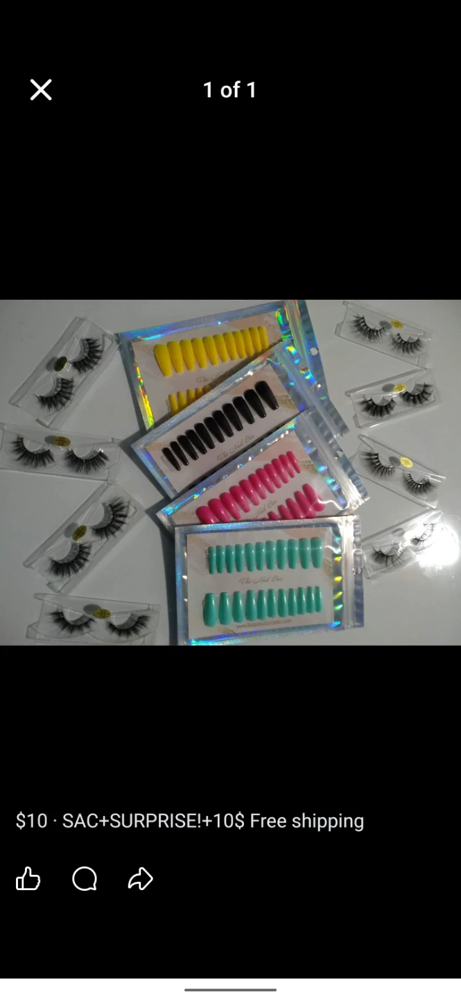 False Eyelashes and Press-On Nails Bundle