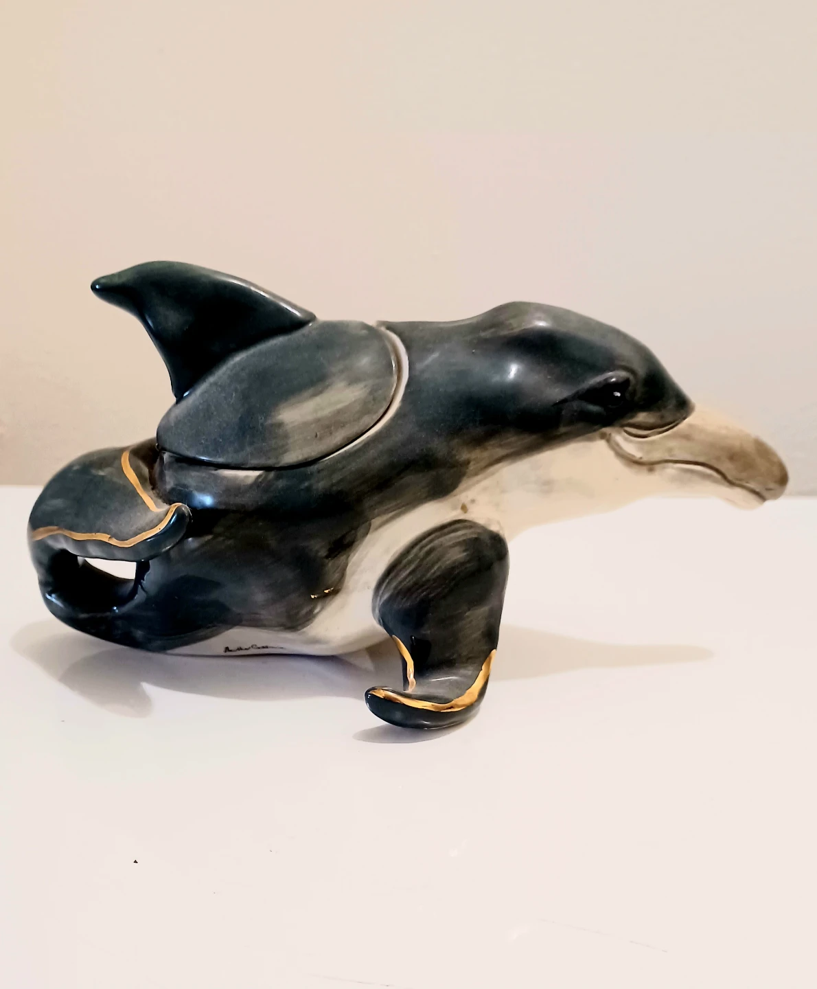Vtg Hand Crafted Signed Heather Goldminc Dolphin - photo 2