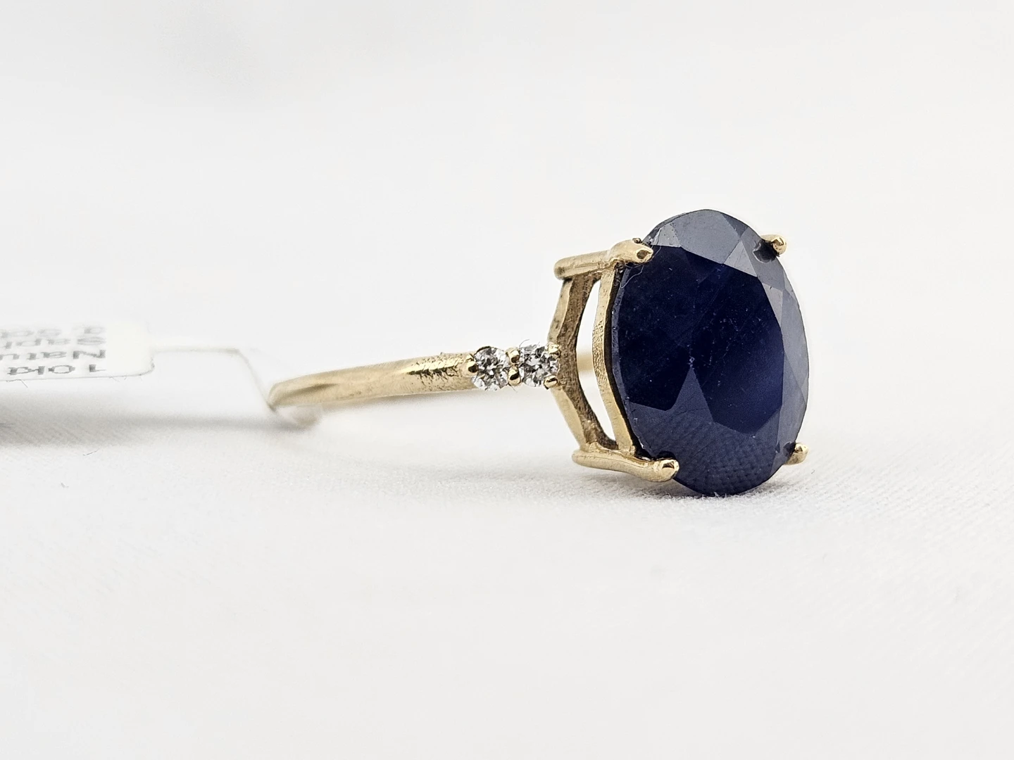 10k Gold Solitaire Ring with 3.5ct Natural Sapphire - photo 3