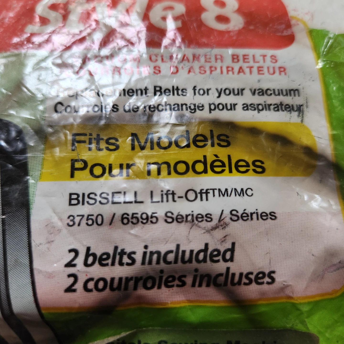 BISSELL Vacuum Cleaner Belts Style 8, 2 belts included - photo 2