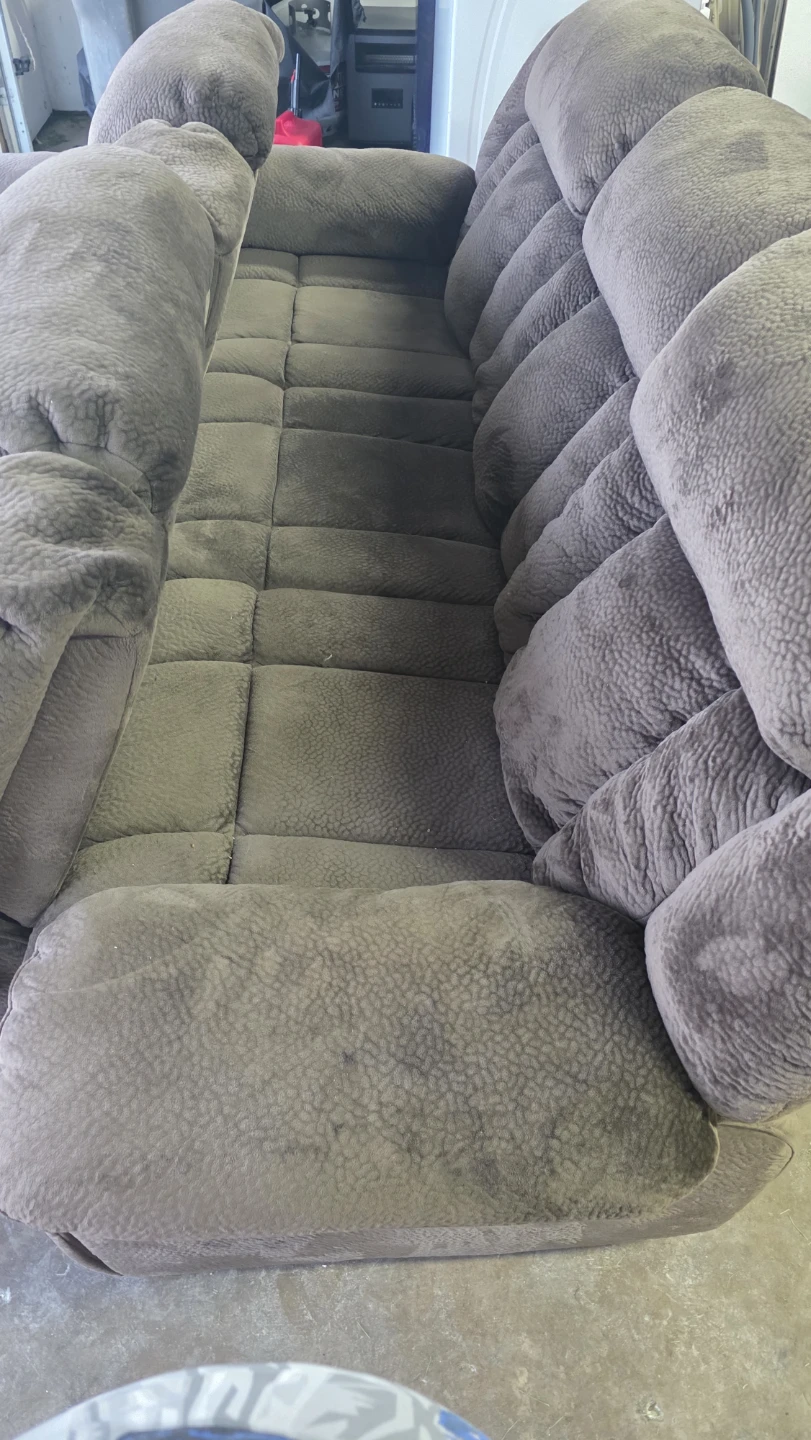 Brown Reclining Sofa with Cupholders