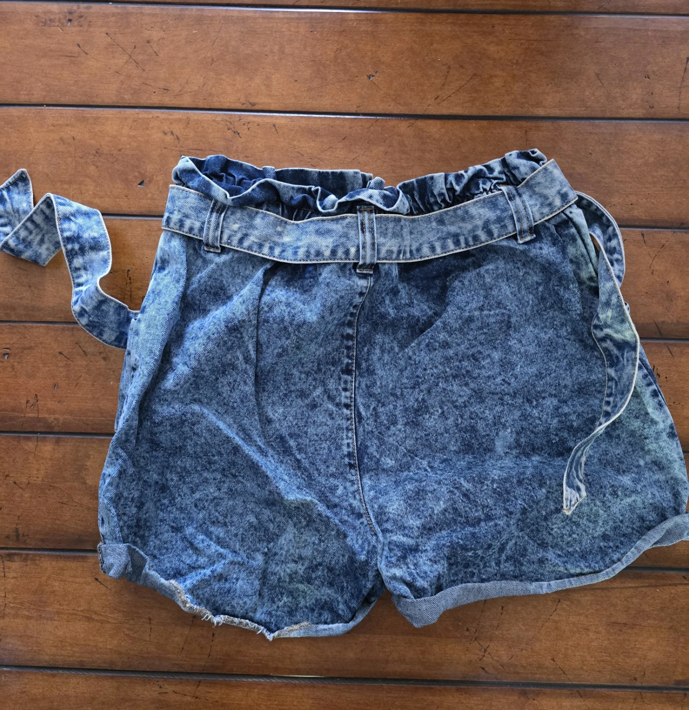 Women's Denim Paperbag Waist Shorts Aeropostale