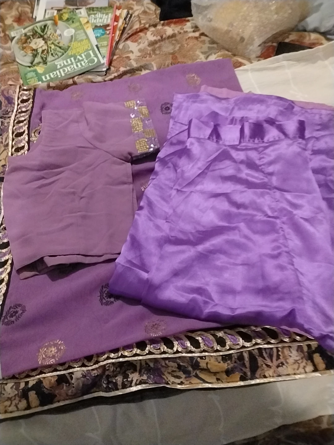 Ladies' Salwar Kameez Set - Teal & Purple - photo 2