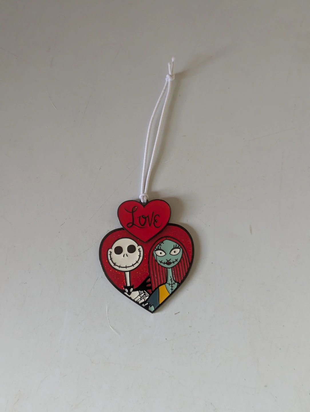 Disney Nightmare Before Christmas Jack & Sally Heart Keychain
