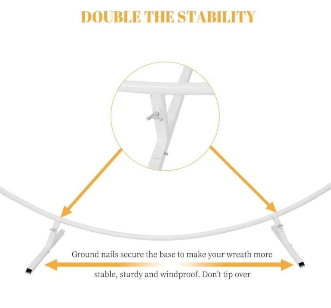 6.6ft Round Backdrop Stand, Stable Balloon Arch Stand, Metal ... - photo 3