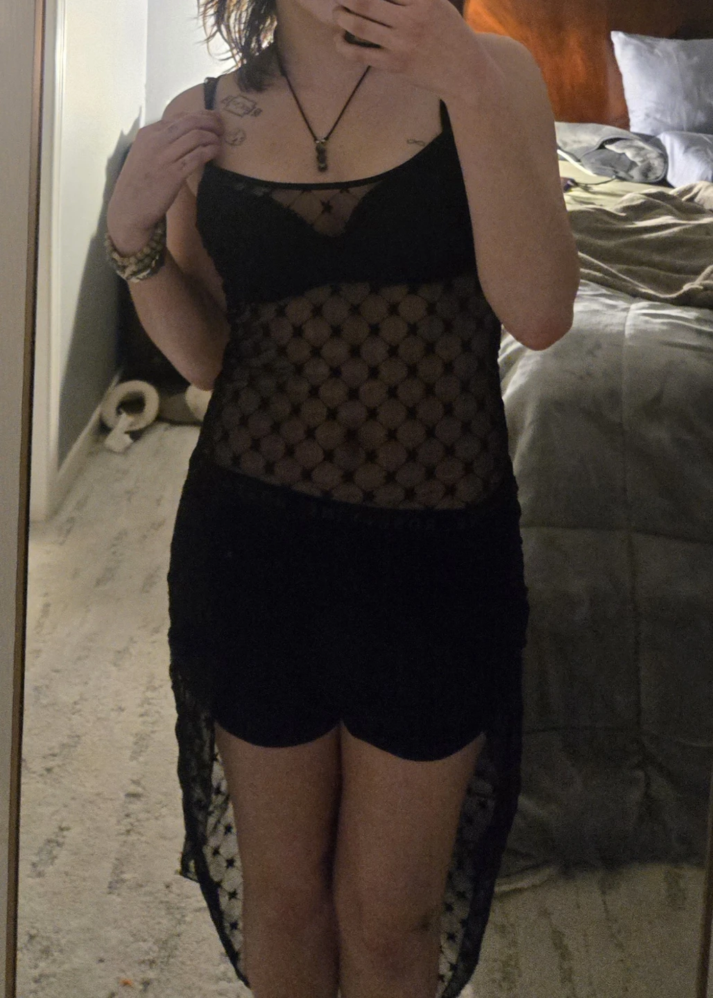 Black sheer lace slip dress - photo 2