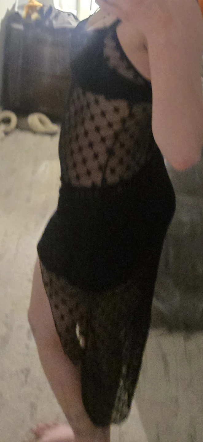 Black sheer lace slip dress - photo 3