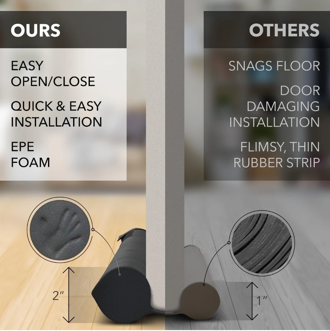 🌱Under Door Draft Stopper - Black - photo 3